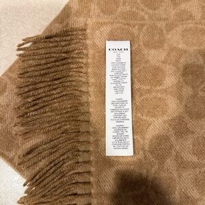 Coach Camel Fringe Scarf